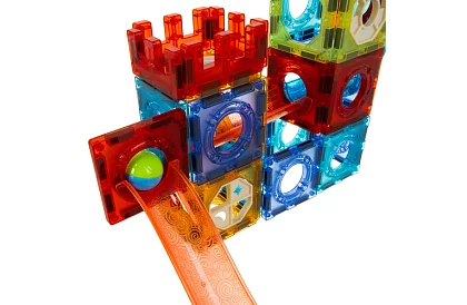 Oktatási mágneses 3D építőjáték – golyós pálya 110 darab