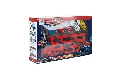 Kamion pótkocsival járművek szállítására + 6 autó