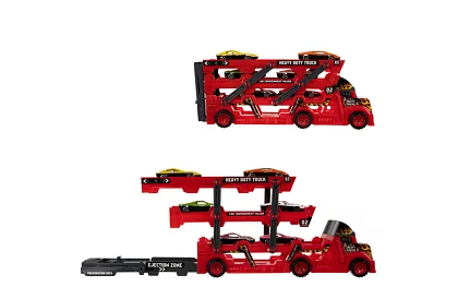 Kamion pótkocsival járművek szállítására + 6 autó