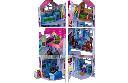 Összecsukható babaház bútorral