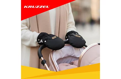 Fekete kesztyű - meleg kesztyű babakocsira