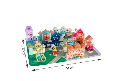 Fa díszek – Város 115 db alátéttel