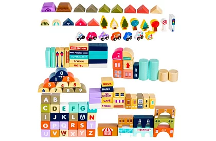 Fa díszek – Város 115 db alátéttel