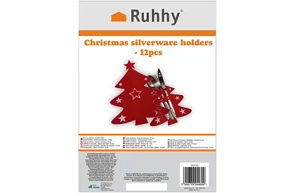 Karácsonyi evőeszköztartó – 12 db terítő