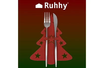 Karácsonyi evőeszköztartó – 12 db terítő