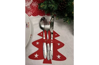 Karácsonyi evőeszköztartó – 12 db terítő