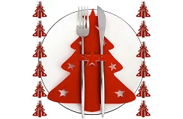 Karácsonyi evőeszköztartó – 12 db terítő