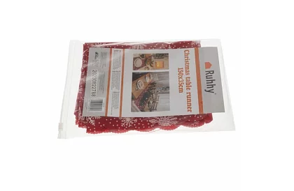 Hosszú karácsonyi piros futó hópehely mintával – 150 x 35 cm