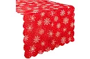 Hosszú karácsonyi piros futó hópehely mintával – 150 x 35 cm