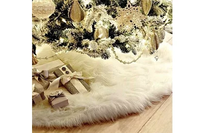 Karácsonyfa alátét – 150 cm, fehér szőrme