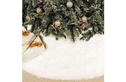 Karácsonyfa alátét – 150 cm, fehér szőrme