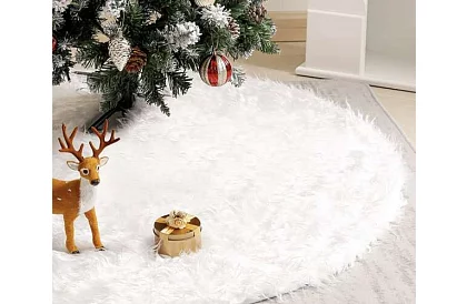 Karácsonyfa alátét – 150 cm, fehér szőrme