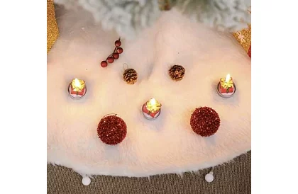 Karácsonyfatalp – 120 cm, fehér szőrme