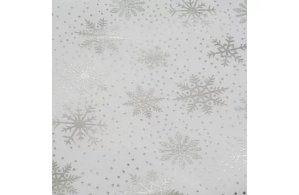 Asztalterítő hópehely mintával 180 x 140 cm – fehér-ezüst