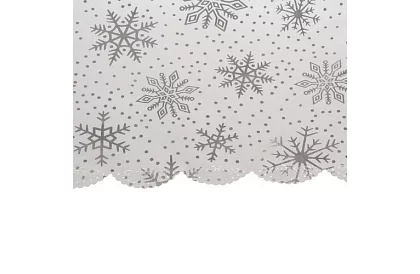 Asztalterítő hópehely mintával 220 x 140 cm – fehér-ezüst