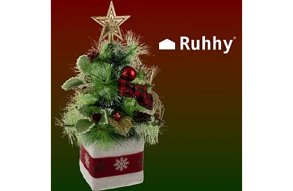 Díszített műfenyő karácsonyfa – 45 cm