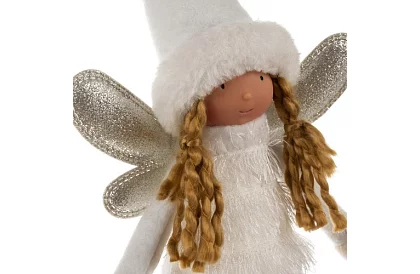 Karácsonyi fehér tündér szárnyakkal – 40 cm