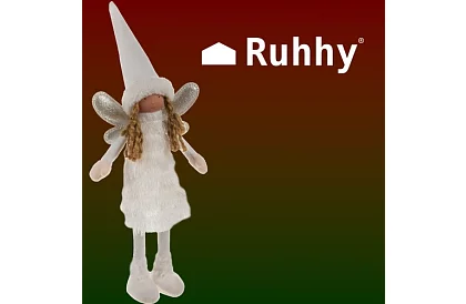 Karácsonyi fehér tündér szárnyakkal – 40 cm