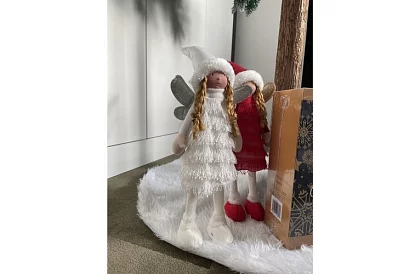 Karácsonyi fehér tündér szárnyakkal – 40 cm