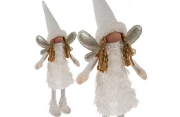 Karácsonyi fehér tündér szárnyakkal – 40 cm