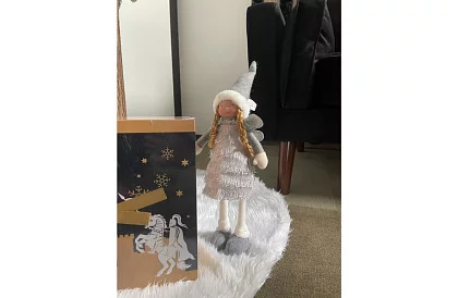 Karácsonyi ezüst tündér szárnyakkal – 40 cm