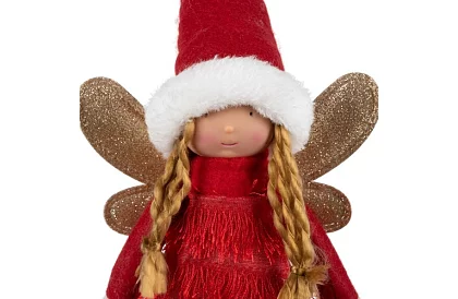 Karácsonyi piros tündér szárnyakkal – 40 cm