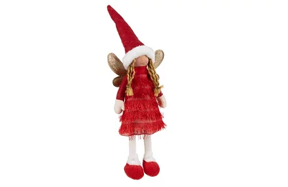 Karácsonyi piros tündér szárnyakkal – 40 cm