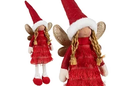 Karácsonyi piros tündér szárnyakkal – 40 cm