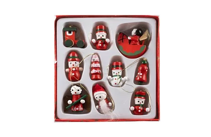 Karácsonyi fa díszek - 10 darab