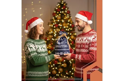 Dekoratív ajándék karácsonyi tasakok – 8 db