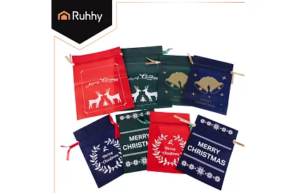 Dekoratív ajándék karácsonyi tasakok – 8 db