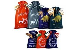 Dekoratív ajándék karácsonyi tasakok – 8 db