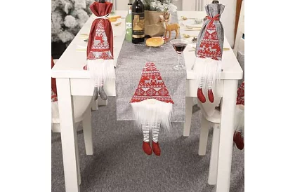 Hosszú karácsonyi futó manóval 215 x 34 cm