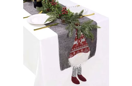 Hosszú karácsonyi futó manóval 215 x 34 cm