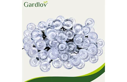 Dekoratív kültéri napenergiás lánc Balls – 10 méter, meleg fehér