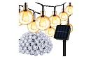 Dekoratív kültéri napenergiás lánc Balls – 10 méter, meleg fehér