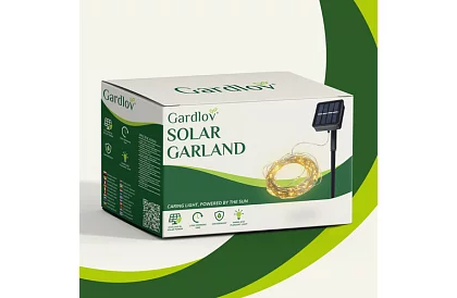 Dekoratív kültéri napenergiás lánc 15 méter – meleg fehér