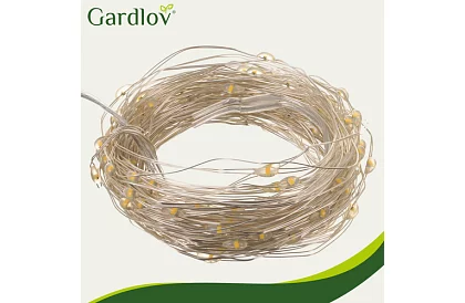 Dekoratív kültéri napenergiás lánc 15 méter – meleg fehér