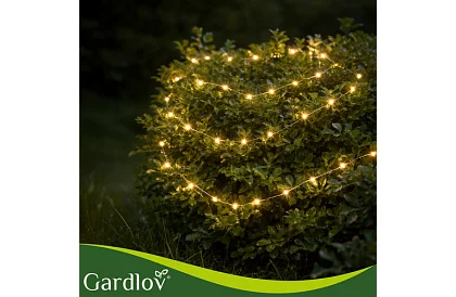 Dekoratív kültéri napenergiás lánc 15 méter – meleg fehér