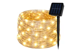 Dekoratív kültéri napenergiás lánc 15 méter – meleg fehér