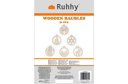 Fából készült karácsonyi díszek 36 darab