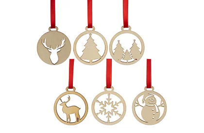 Fából készült karácsonyi díszek 36 darab