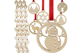 Fából készült karácsonyi díszek 36 darab