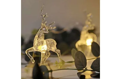 Karácsonyi LED fényfüzér elemmel 145 cm - Szarvas fénygirland