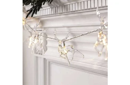 Karácsonyi LED fényfüzér elemmel 145 cm - Szarvas fénygirland