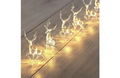 Karácsonyi LED fényfüzér elemmel 145 cm - Szarvas fénygirland
