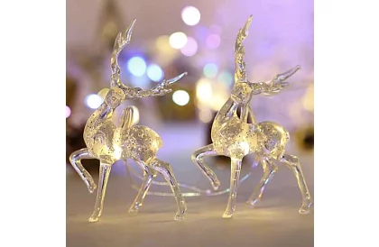 Karácsonyi LED fényfüzér elemmel 145 cm - Szarvas fénygirland