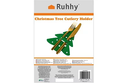 Karácsonyi evőeszköztartó 12 db – fenyőfa