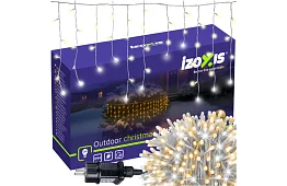 Karácsonyi LED függöny - eső 100 LED kültéri - 6m meleg fehér