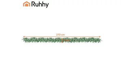 Karácsonyi sűrű lánc - zöld-fehér girland 270 cm